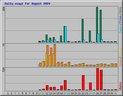 Daily usage for August 2024